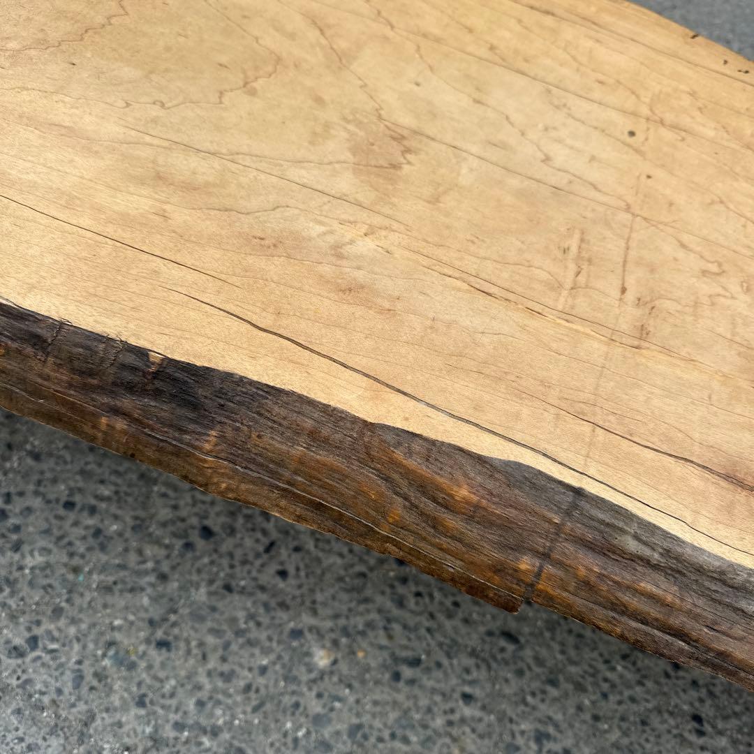 一枚板　テーブル　無垢　アイアン脚　ベンチ　ローテーブル　耳付き　座卓　山小屋