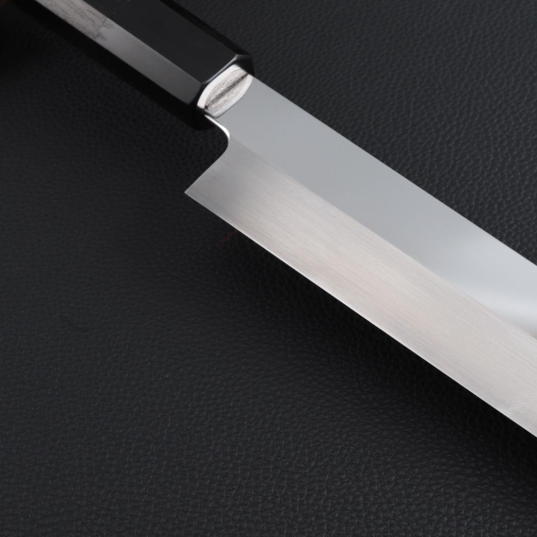9041梵静刃物 極薄柳刃包丁 厚み1.7mm鏡面仕上げ 尺 黒檀黒水牛角八角柄
