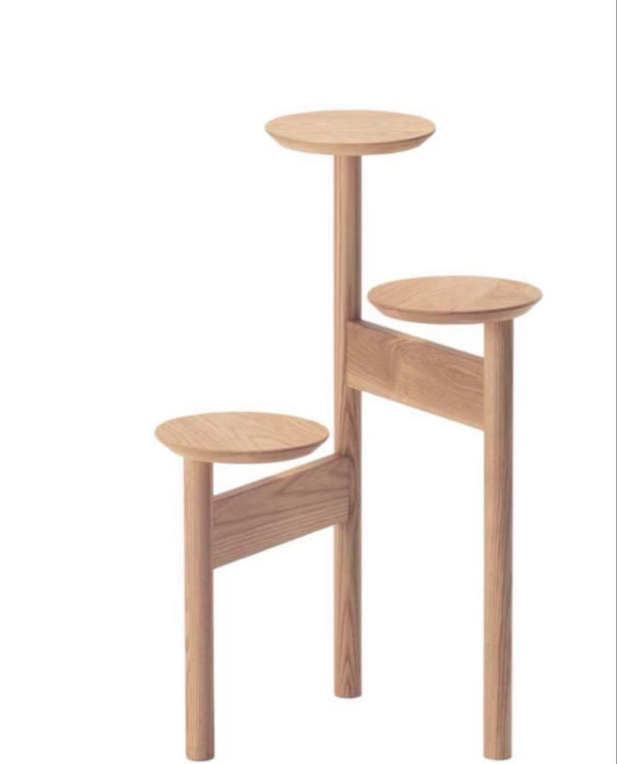 美品　旭川家具　MUKU工房　コサイン　プランスタンド　タモ材♡