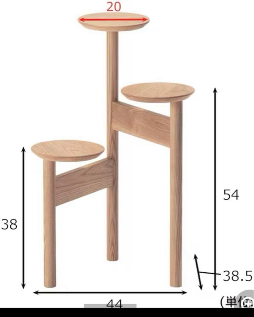 美品　旭川家具　MUKU工房　コサイン　プランスタンド　タモ材♡