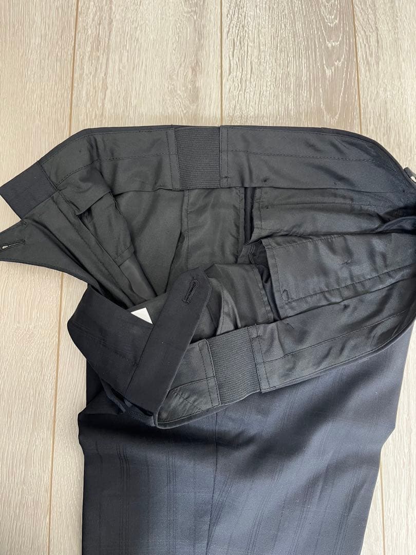 MICHEL ミッシェルクランスーツ 濃紺チェック（黒色）スリーピース