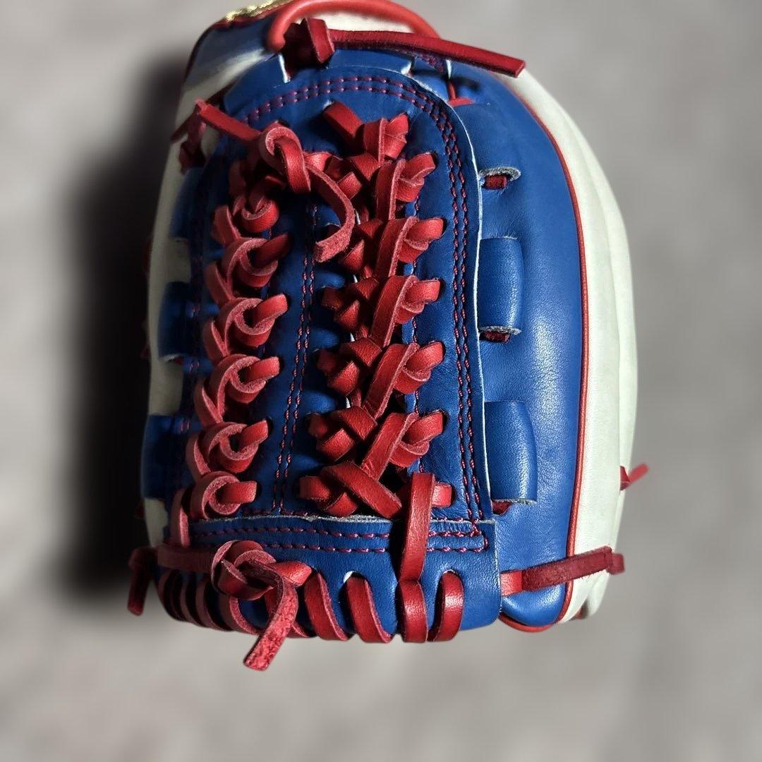 軟式野球オーダーグローブプロフェッショナル 野球グローブ 青白赤