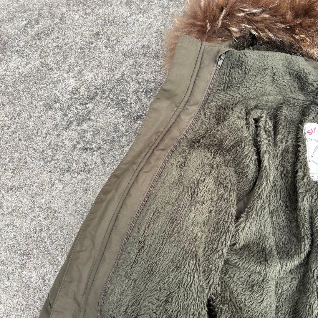 平成ギャル y2k グランジ ファー付 モッズコート ダークコア メタルギミック