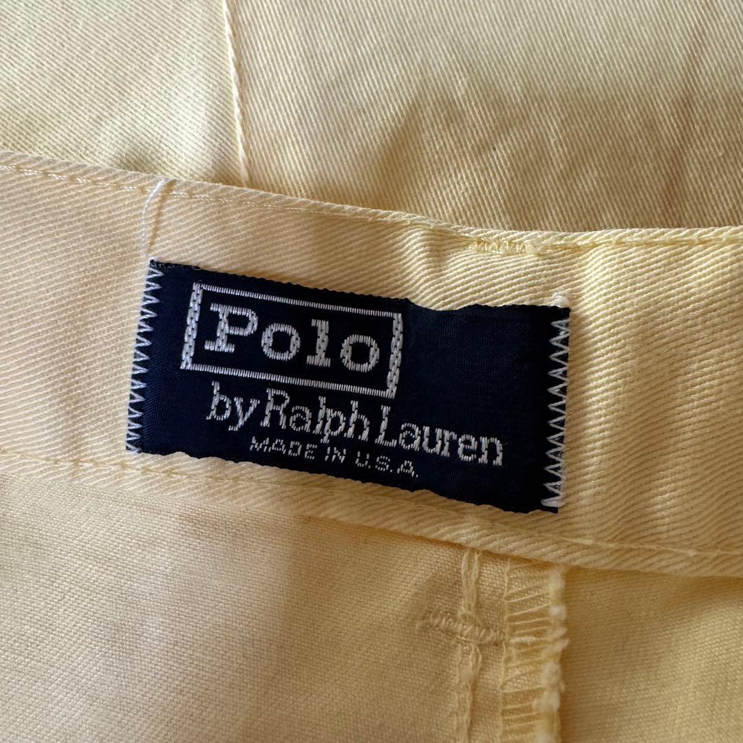 USA製　ラルフローレン　チノ　初期タグ　チノパン　イエロー　2タック　polo