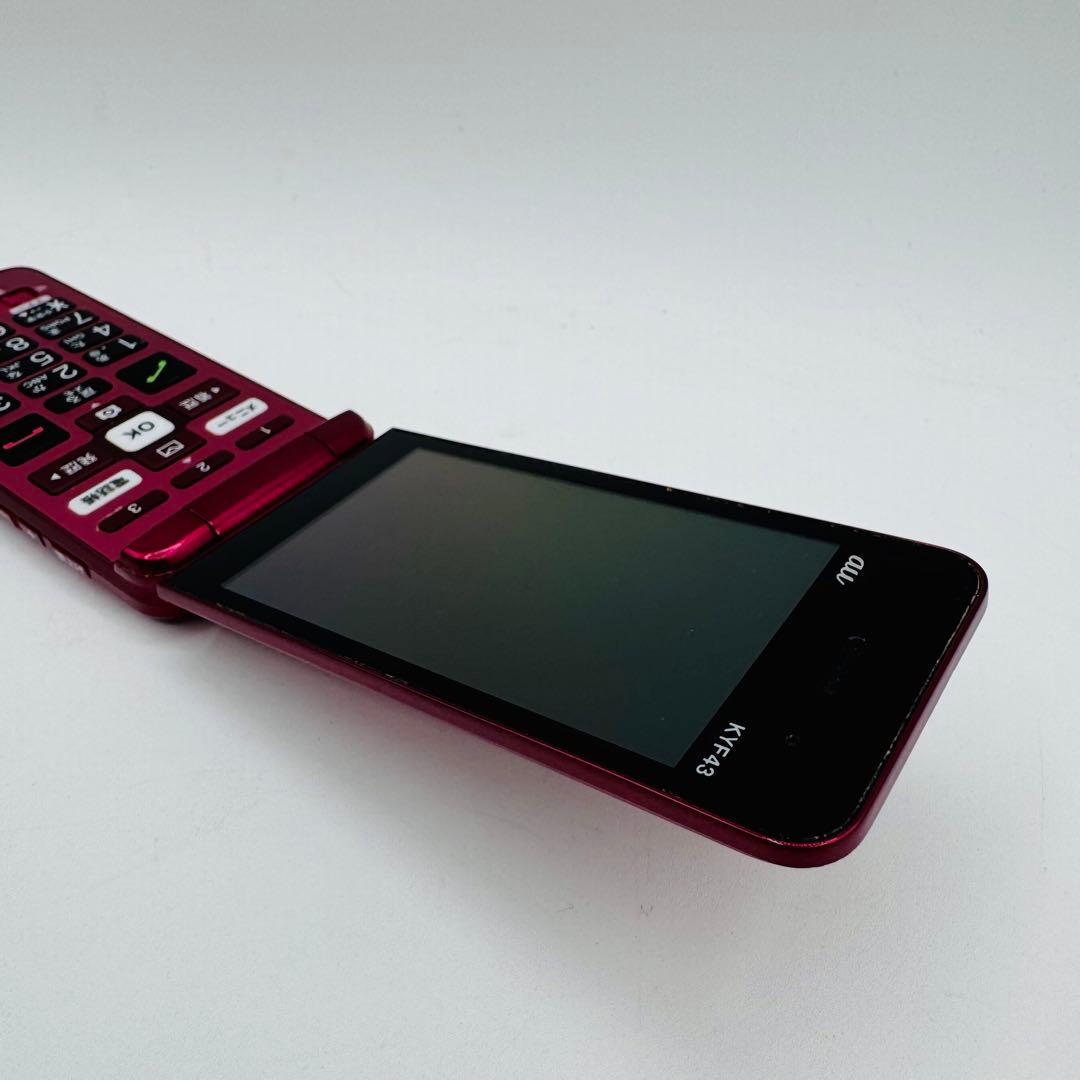 au KYF43 折りたたみ式携帯電話 ワインレッド