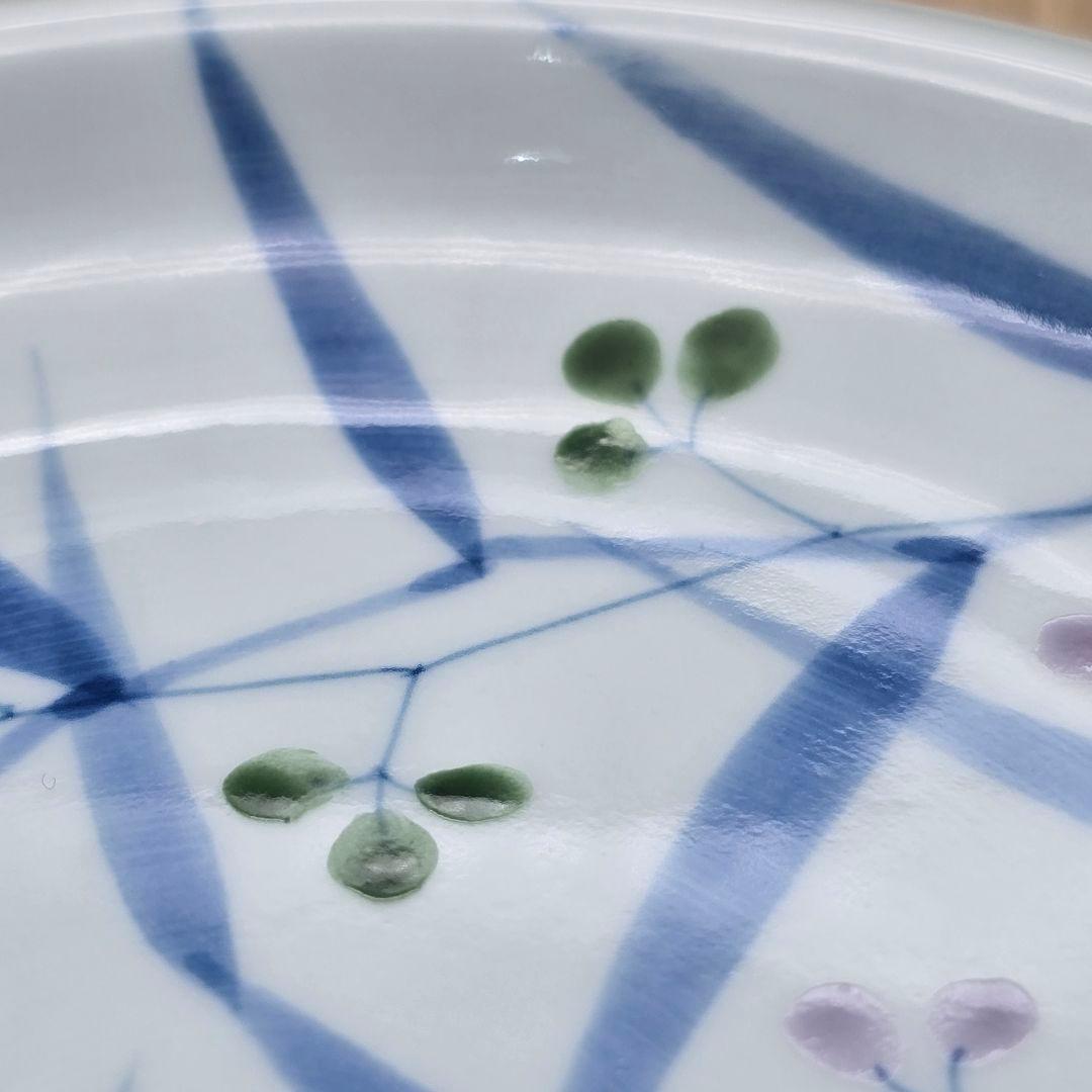 有田焼 源右衛門窯 染錦秋草絵 銘々皿5客揃