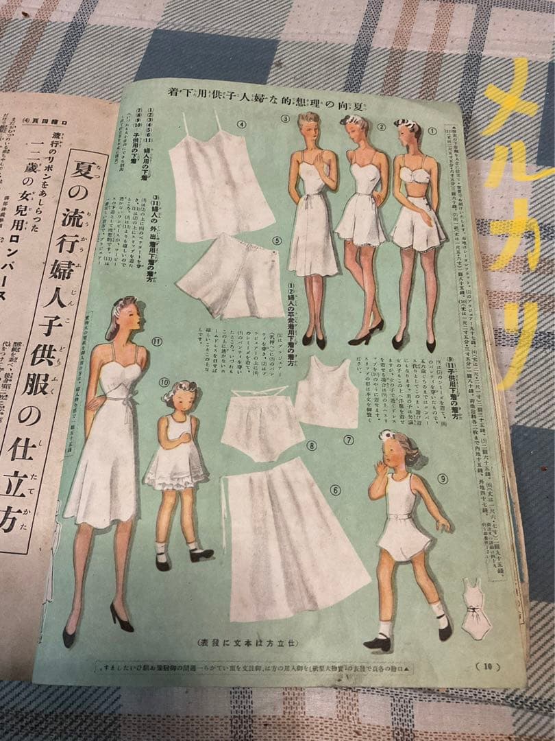 昭和十五年／夏の流行婦人子供服の作り方。主婦之友六月號付録。【僅かに破れあり】。