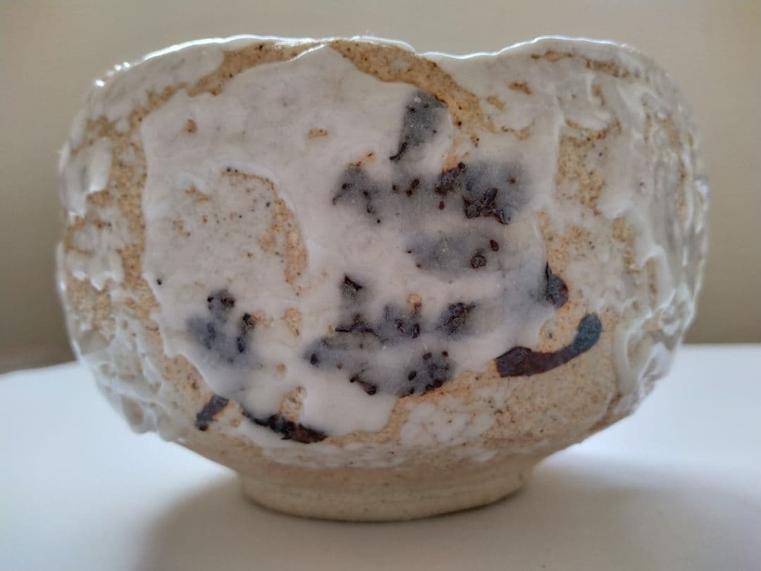 矢野景川　志野茶碗　鉄絵　抹茶碗