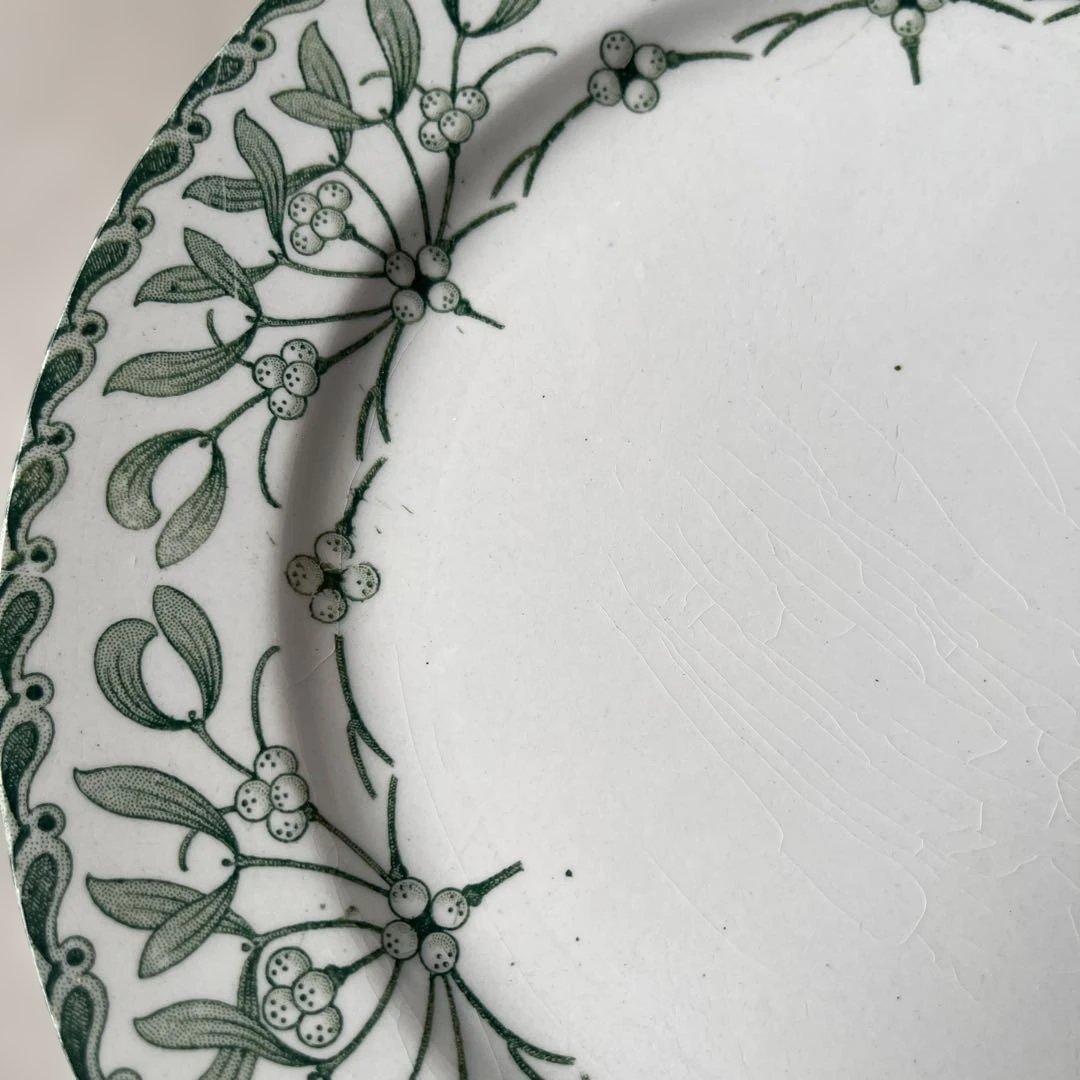 ヤドリギ プレート アンティーク 2枚セット