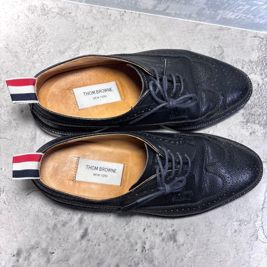 【ゆーー！】トムブラウン THOM BROWNE ウィングチップ 黒UK7