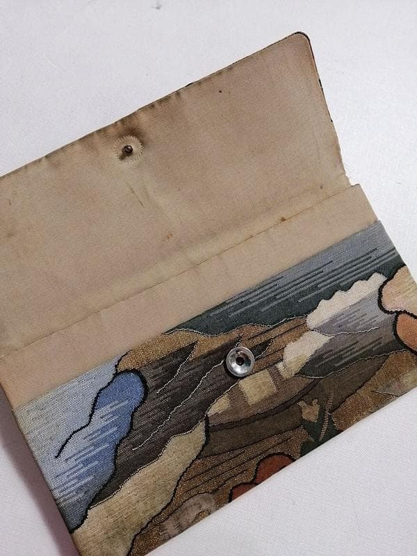 【珍】　★ 財布 緙絲古布 ★　緙絲 山水人物紋　明清織繍