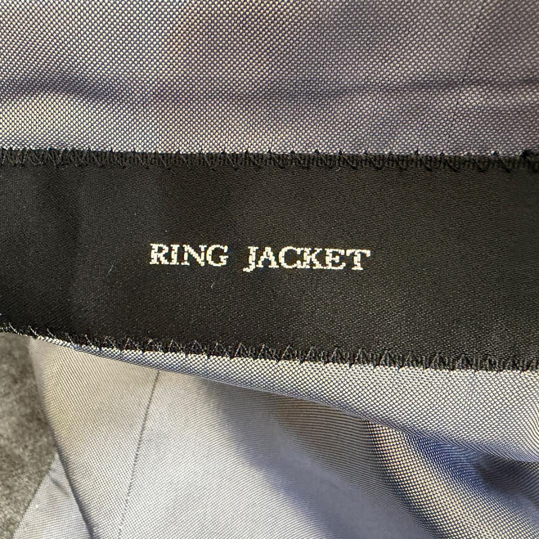 J7383 美品 リングヂャケット フランネル3ピーススーツ グレー 44