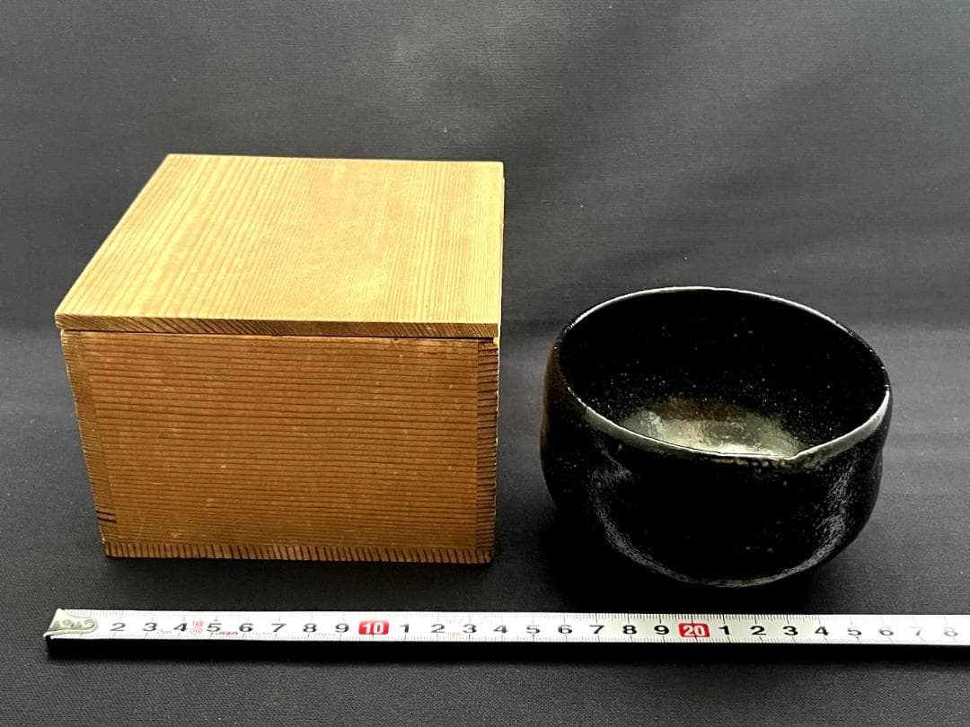 茶碗■古黒楽抹茶碗 江戸期 古美術 お茶道具 アンティーク 時代物 骨董品 ■