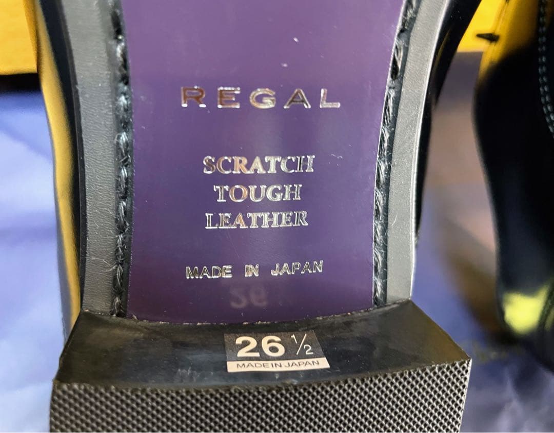 新品リーガルストレートチップスクラッチタフレザービジネスシューズ26.5