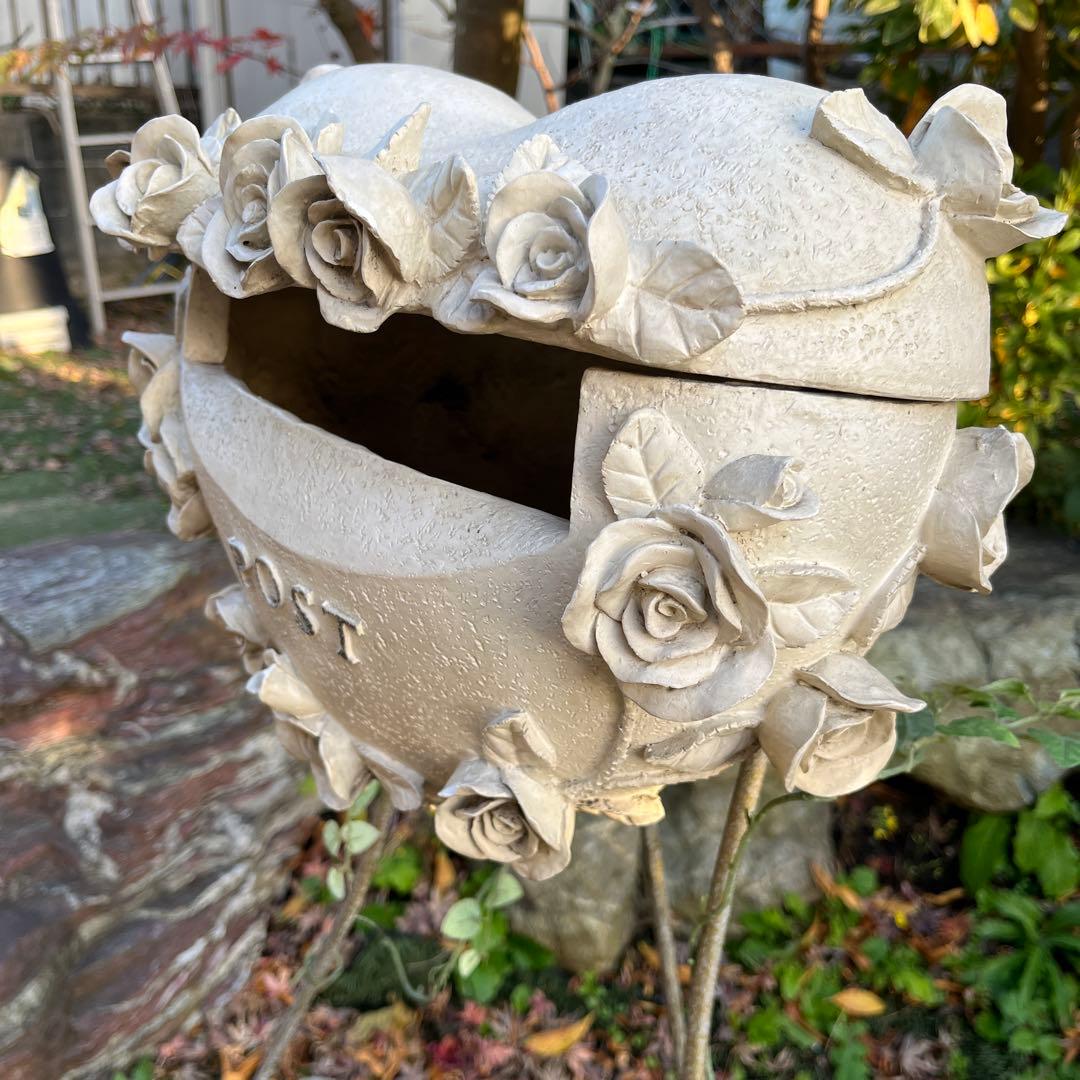 セトクラフト 立体郵便ポスト （ハート×ローズ装飾）廃盤品