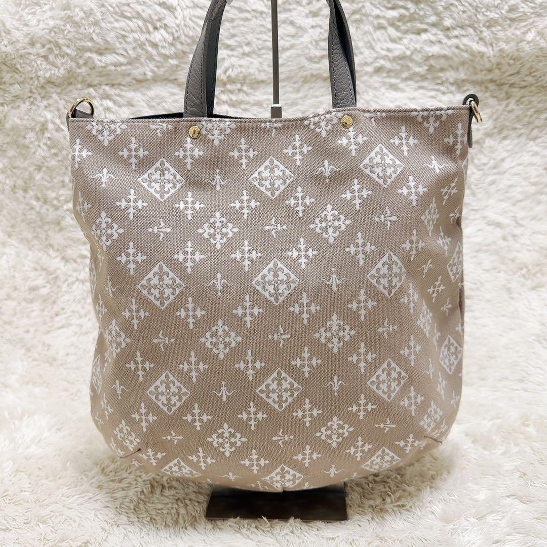 極美品✨ラシット　2wayショルダートートバッグ　コットンジャガード　モノグラム