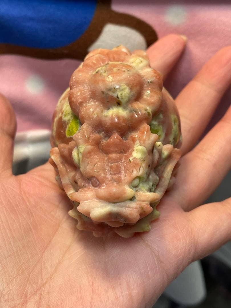 ピンクジェードとトルマリン共生　龍亀とゼニガエル 金蟾　2点セット