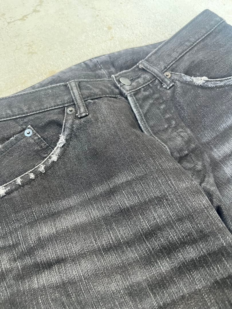 TroisO トロワゾ ブラックラメデニムパンツ