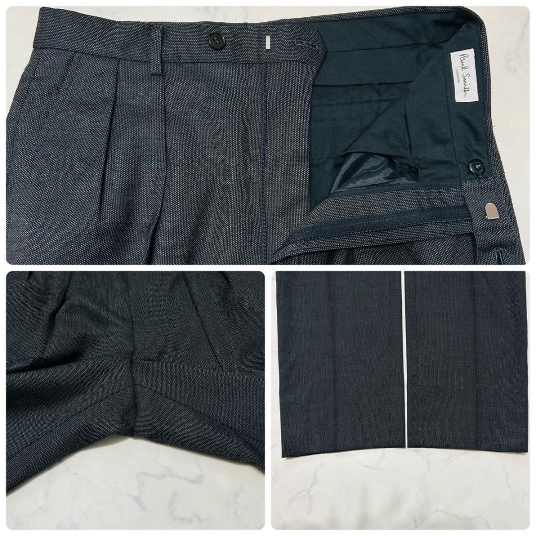 【美品】ポールスミス イタリア生地チェルッティ スーツ セット ダークグレー M