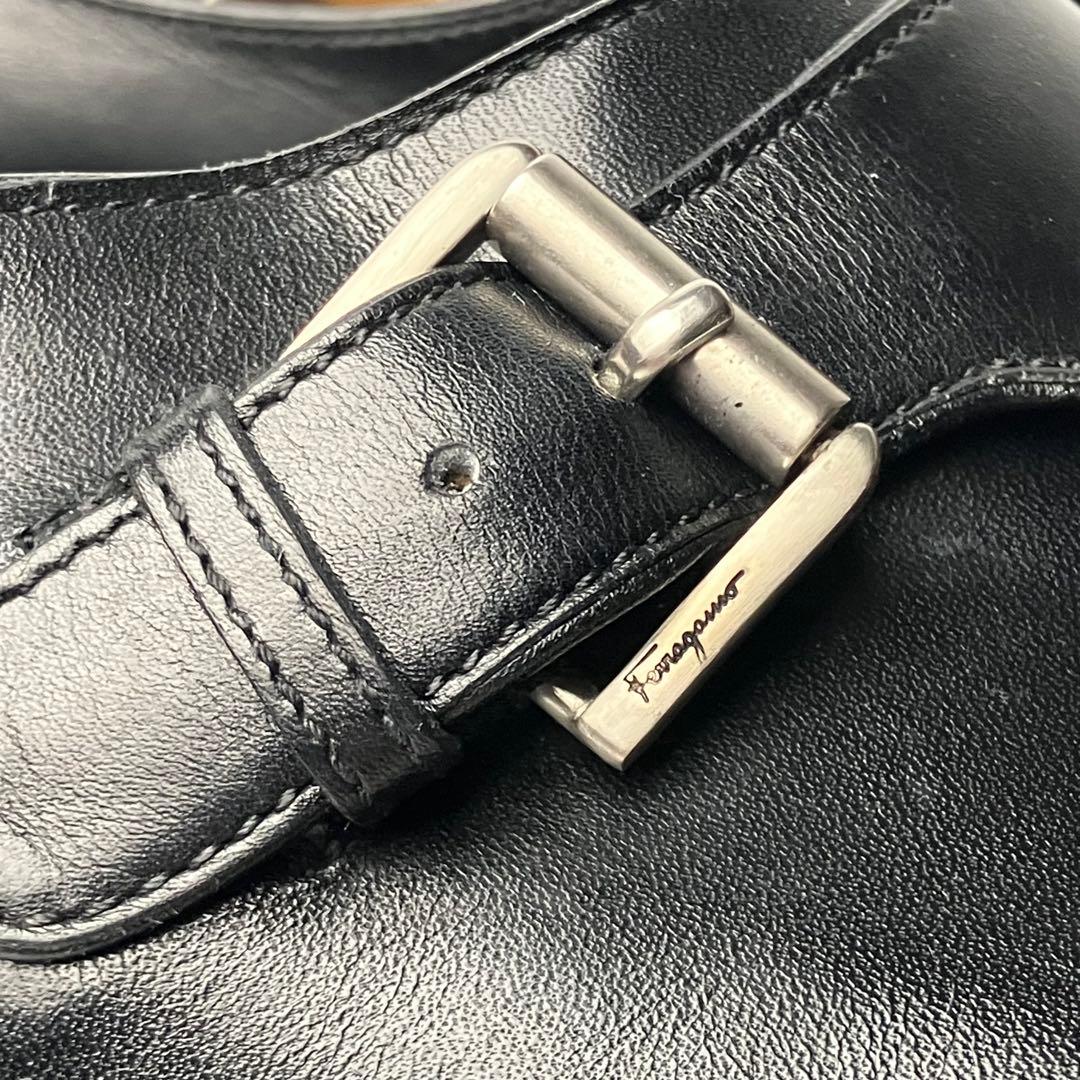 【美品】フェラガモ　最高位レーベル　トラメッザ　モンクストラップ　黒　9 2E