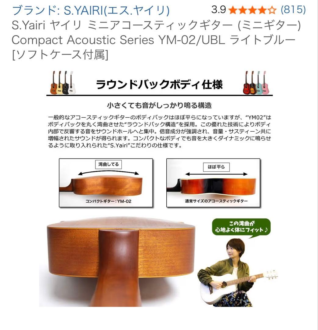 アコースティックミニギター ライトブルー ソフトケース付き