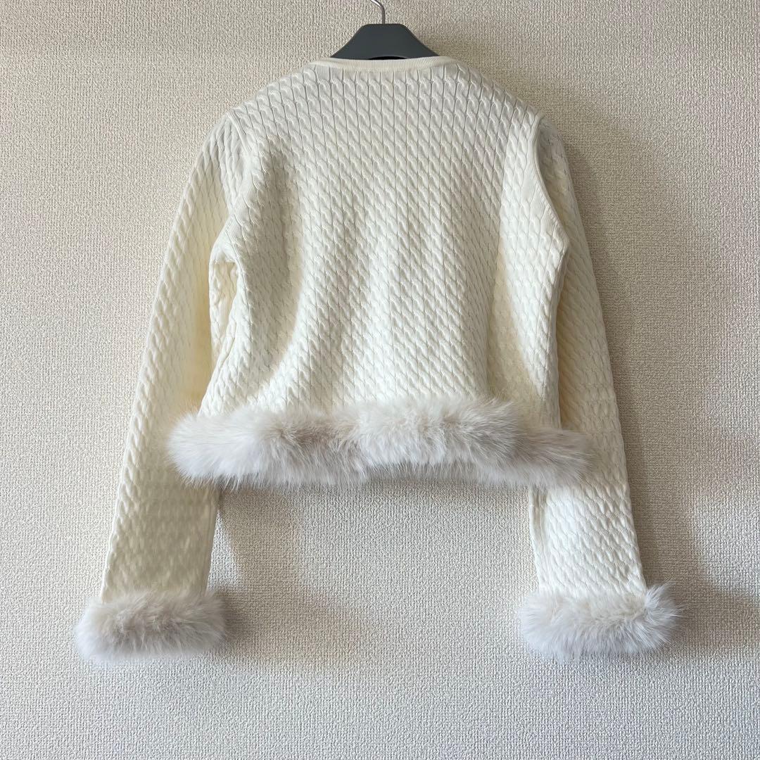 CELFORD ケーブルニットファーカーデ