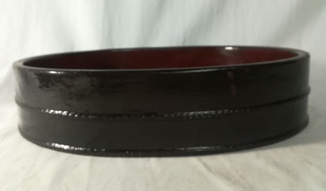 時代　漆塗　平桶　桶盆　盆