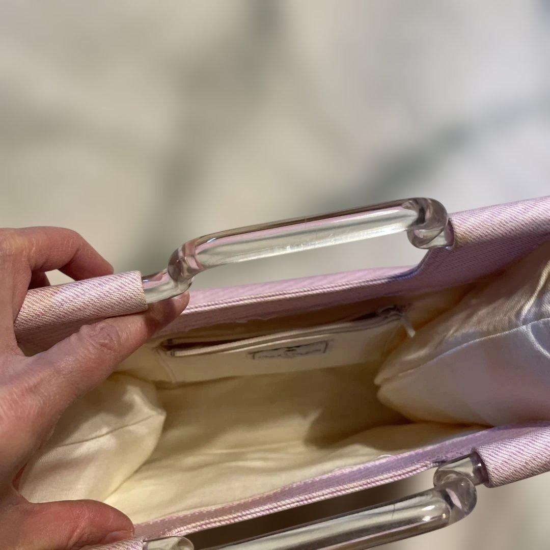 極希少❗️レア　courrèges クリアハンドル　ハンドバッグ　ピンク　ミニ