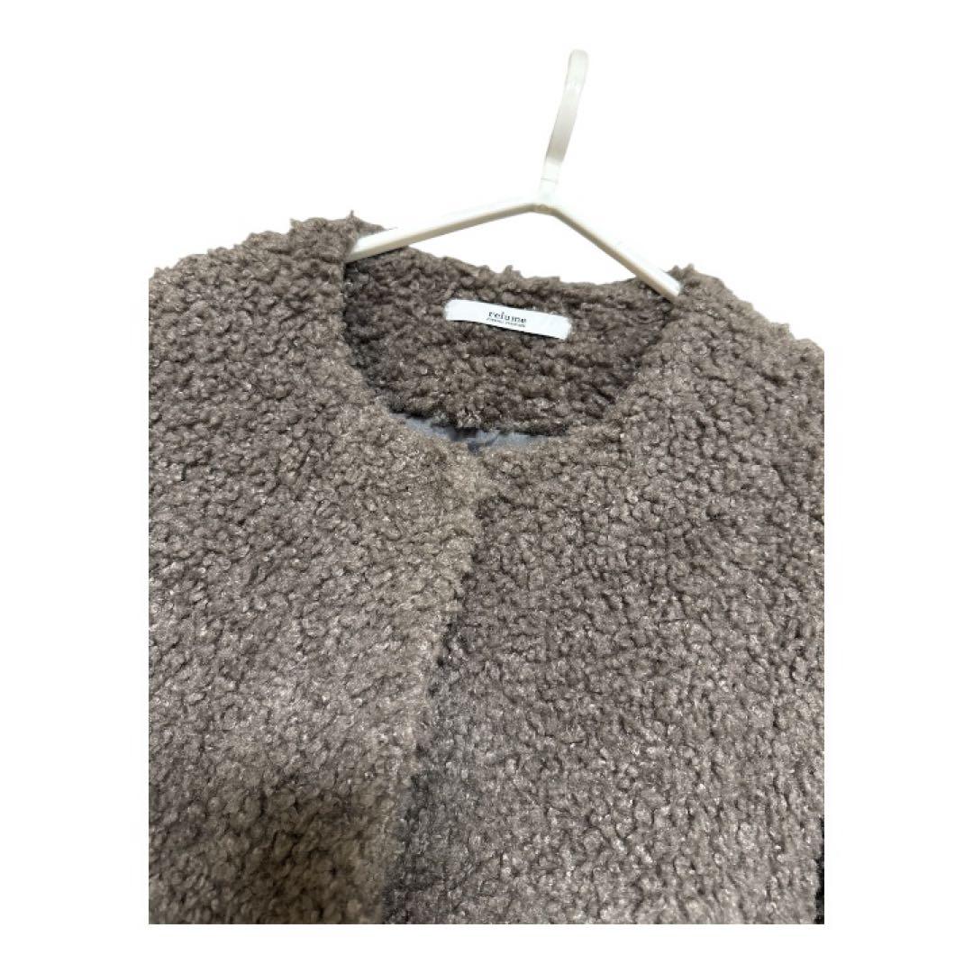 11月に購入！relume★ボアカラーレスジャケット★チャコールグレー