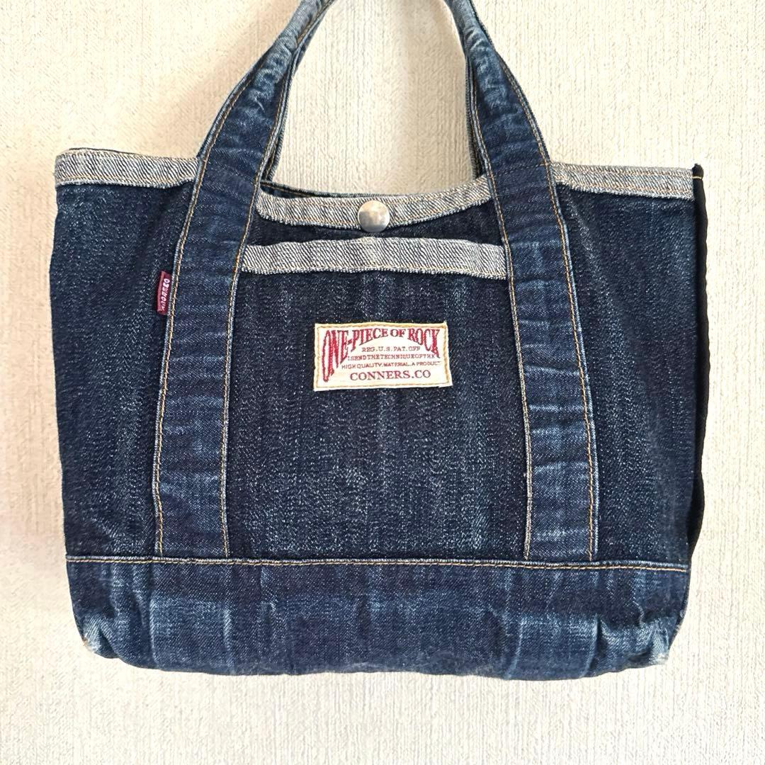 ワンピースオブロック　デニムハンドバッグ　日本製