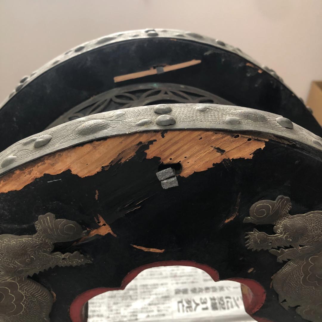 【骨董】龍・鶴図飾金具付き 和鞍（馬鞍）馬具 部品取り #933