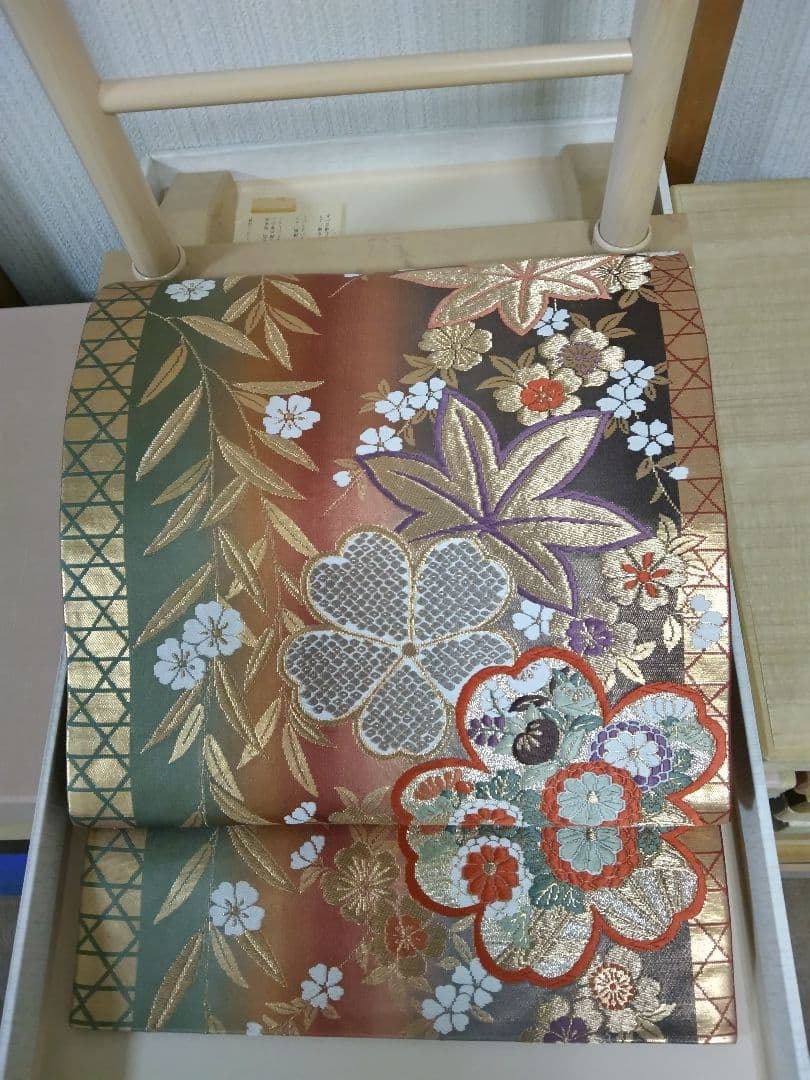 専用 最終値下げ F-274 訪問着 金彩 暈し 袷 鶴 松 梅 緞子 美品