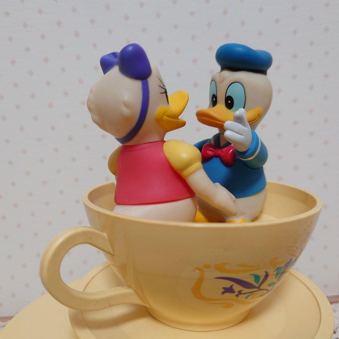 ディズニーランド　初期　レトロ　オルゴール　ドナルド　デイジー　コーヒーカップ