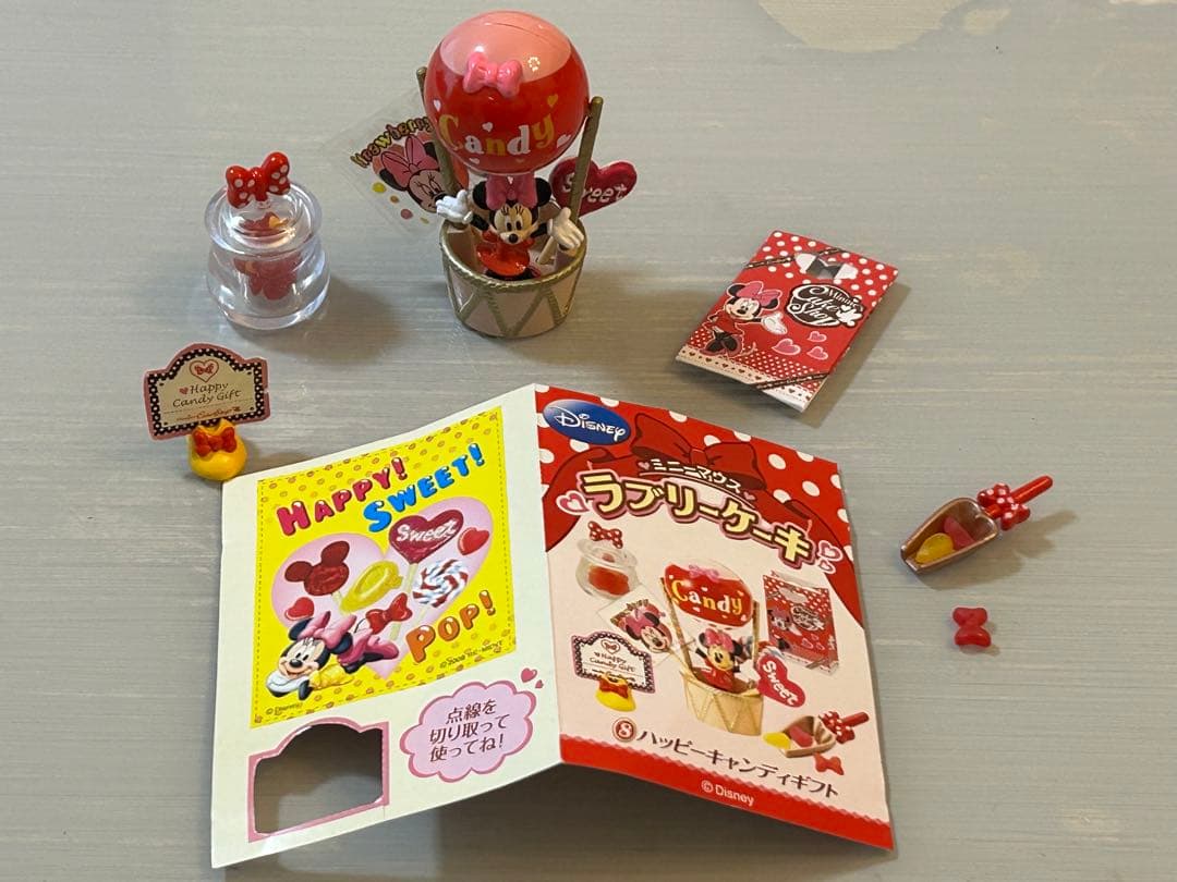ミニーマウス　ラブリーケーキ　7種　ショーケース　レジ　テーブルセット