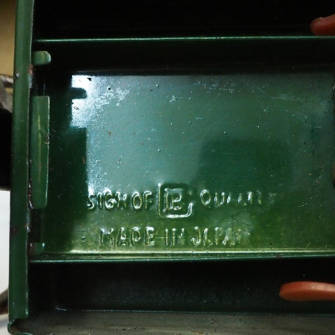 萬代屋 赤箱【クボタ 耕運機トラクター 緑】ブリキtin toy car【箱付】