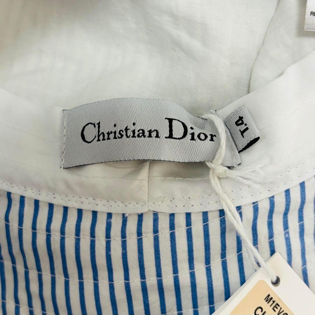 タグ付き 美品 DIOR 星 バケットハット 女優帽 コットン 青