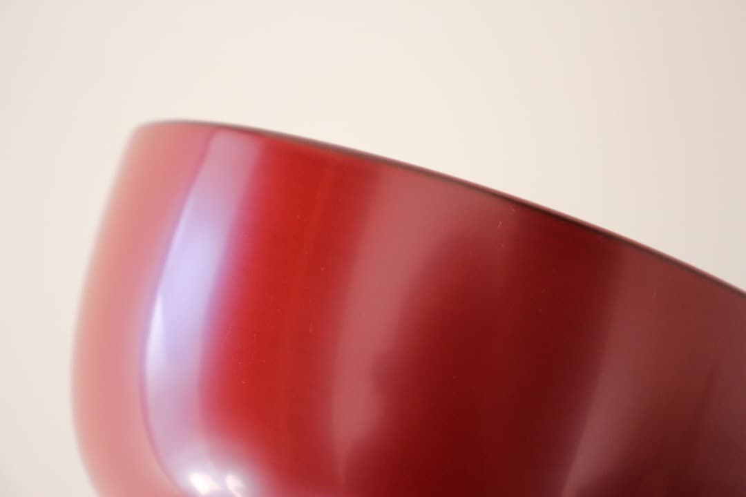 未使用・箱入　佐藤阡朗（せんろう）　大朱椀　朱塗　漆器