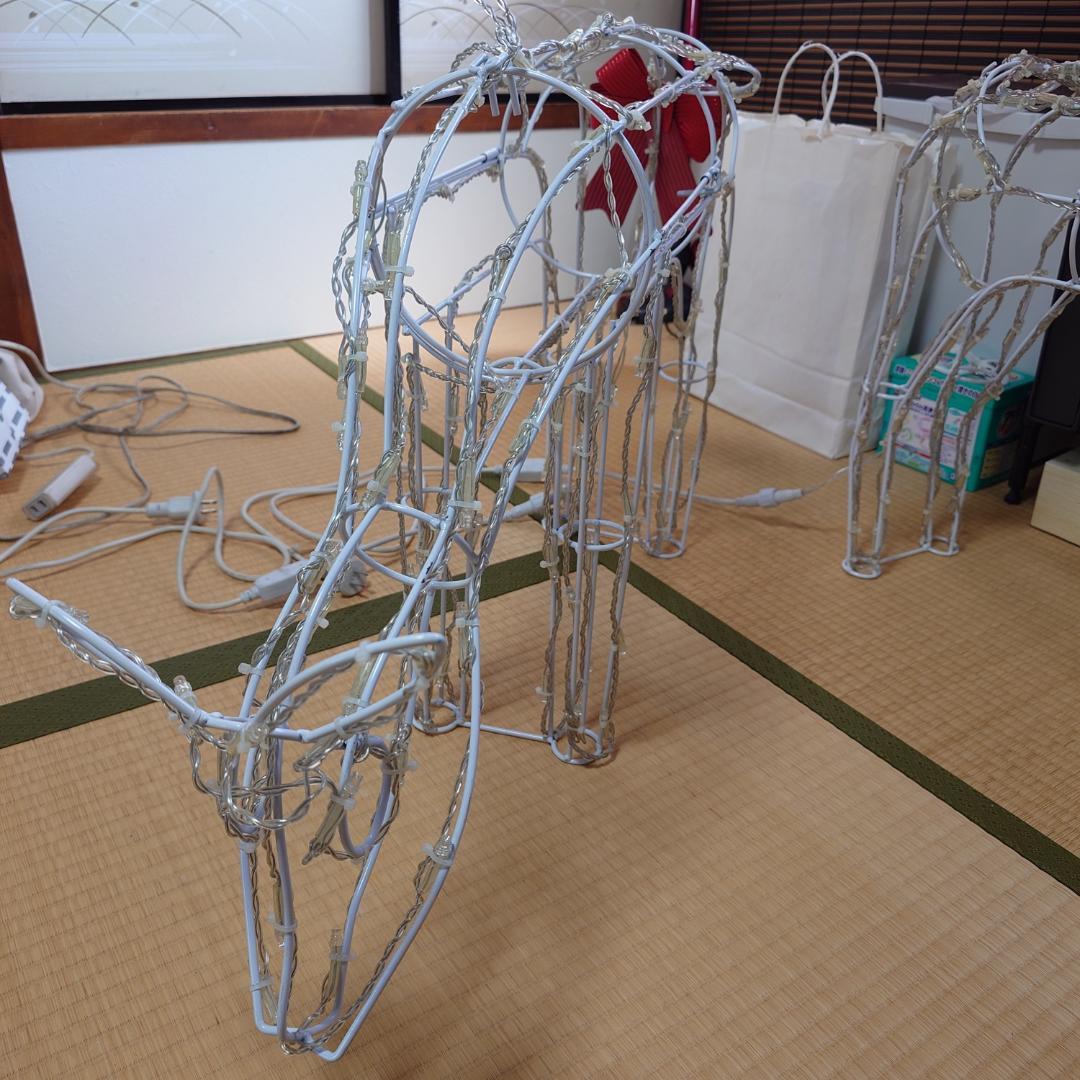 【再値下げ】 クリスマス トナカイ 青色 LED イルミネーション 2体セット