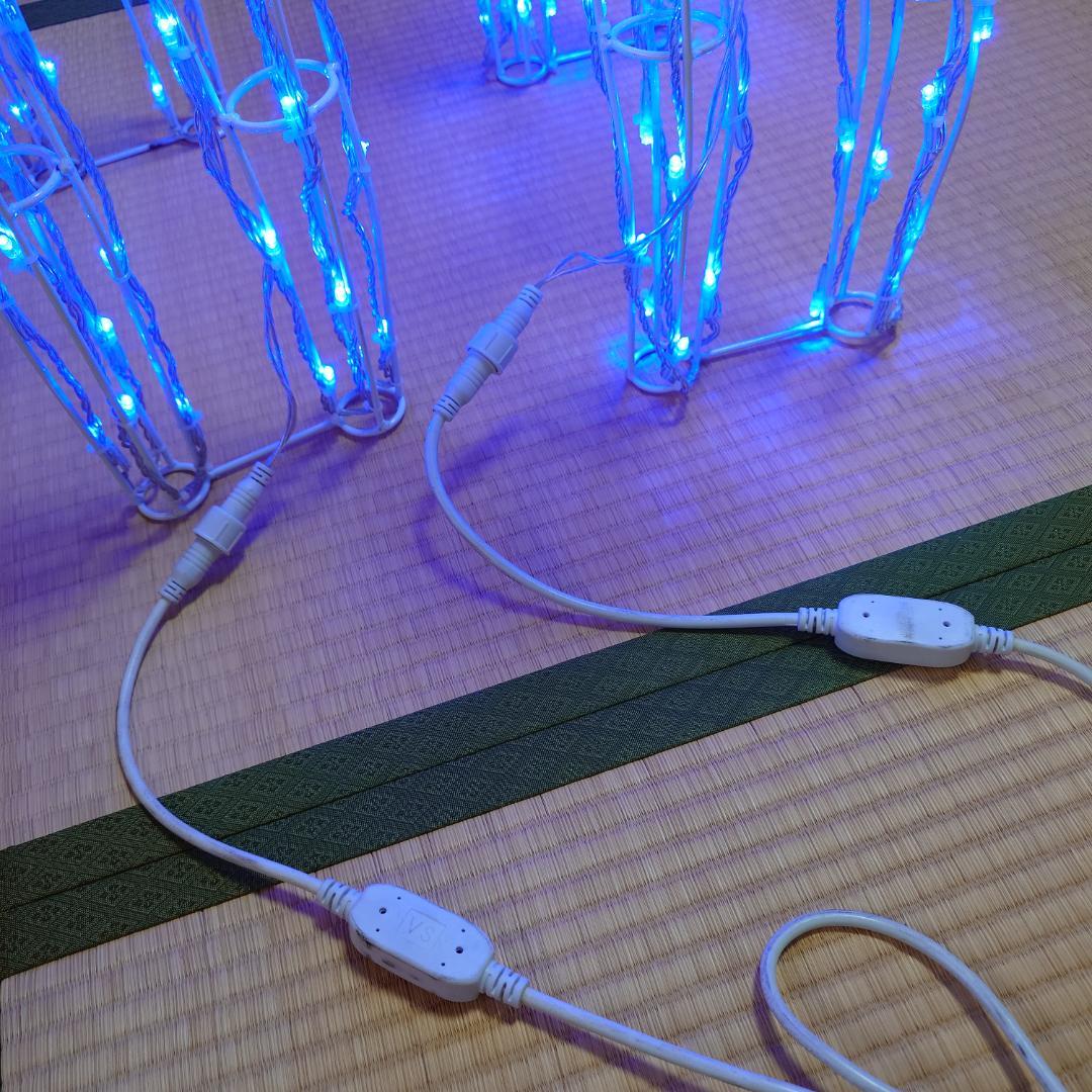 【再値下げ】 クリスマス トナカイ 青色 LED イルミネーション 2体セット