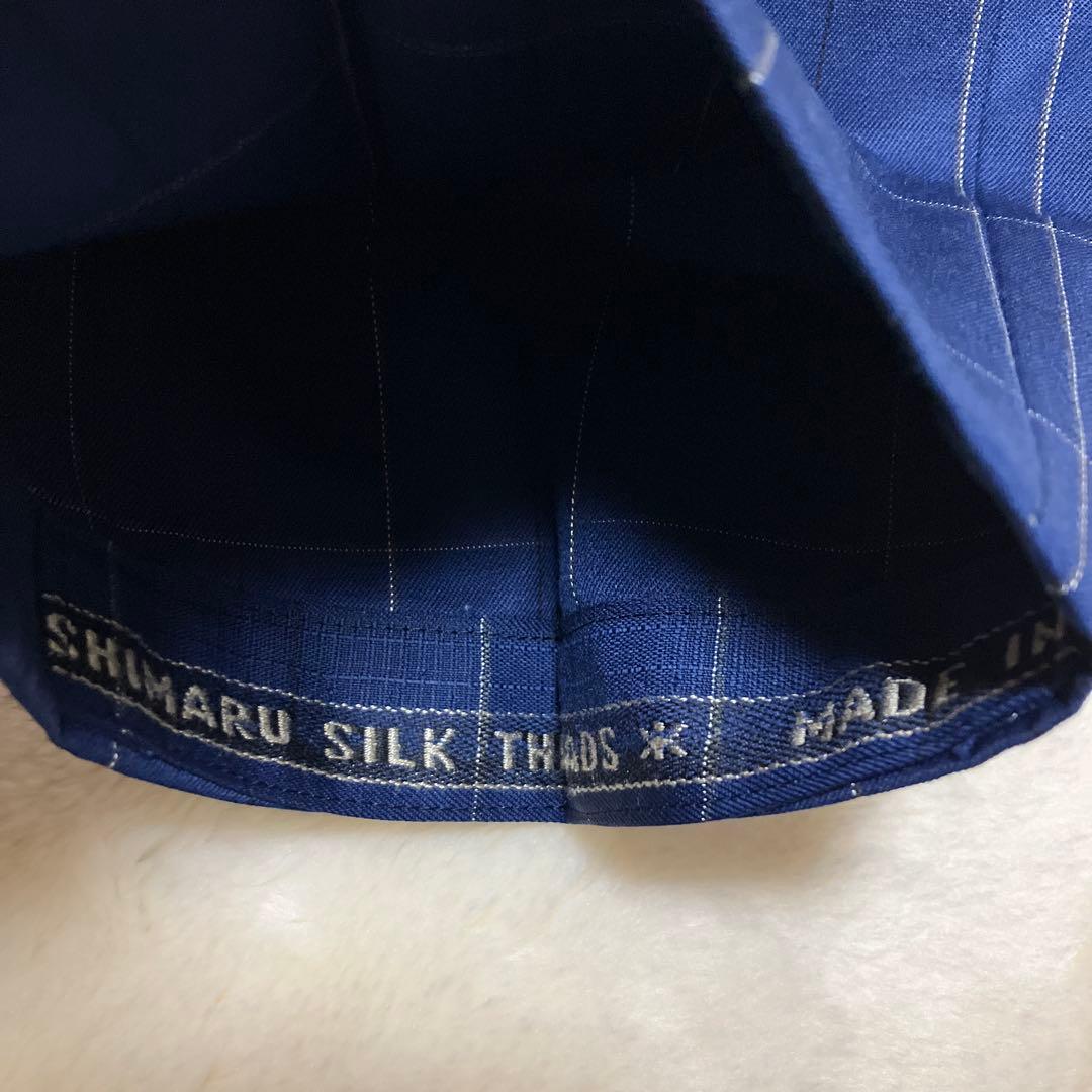 MIYUKI 生地　オーダースーツ　スリーピース　ネイビー　ストライプ　Ｌ相当