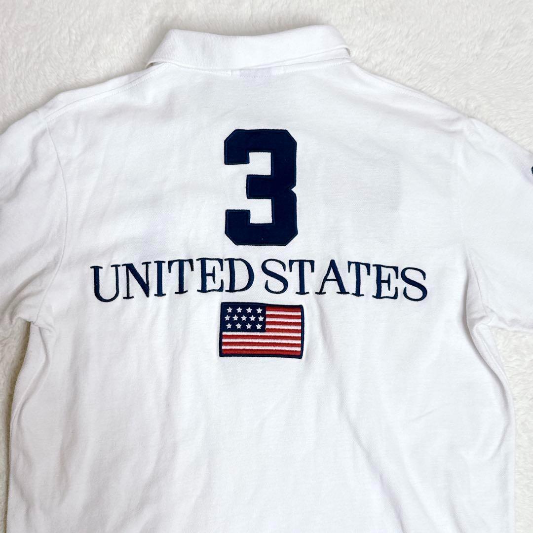 ポロバイラルフローレン ビッグポニー USA刺繍 エンブレム ワッペン ホワイト