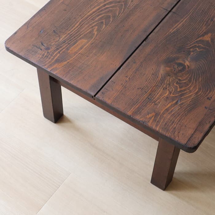 アンティーク 引き出し2杯 スギ材 文机 古家具 無垢材 ダークブラウン