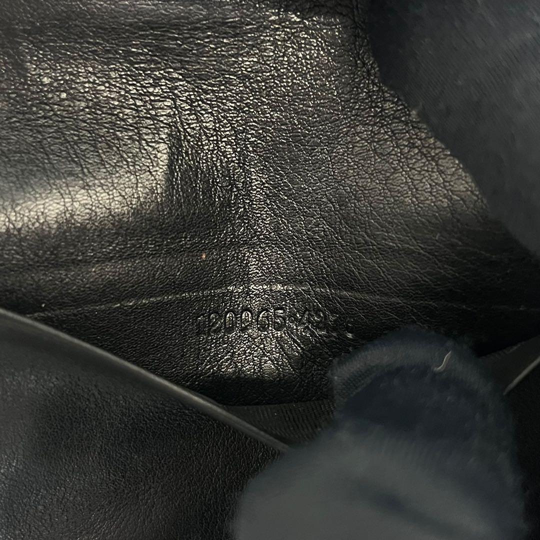 極美✨グッチ 名刺入れ カードケース GGシマ 型押し ブラック レザー