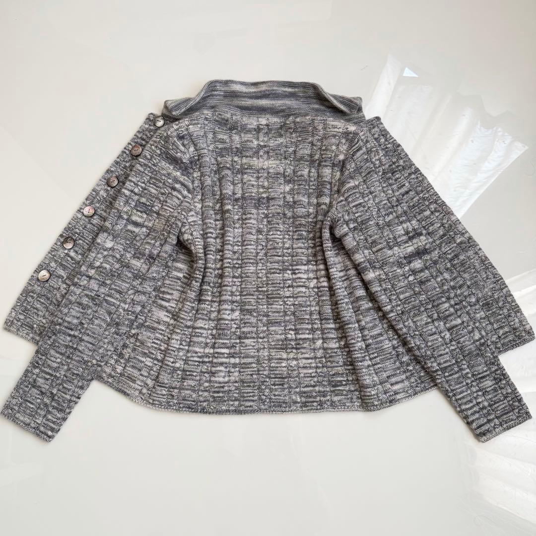 銀座和光取扱) イダスクラッチ ♡ 肉厚カシミヤニットジャケット グレー