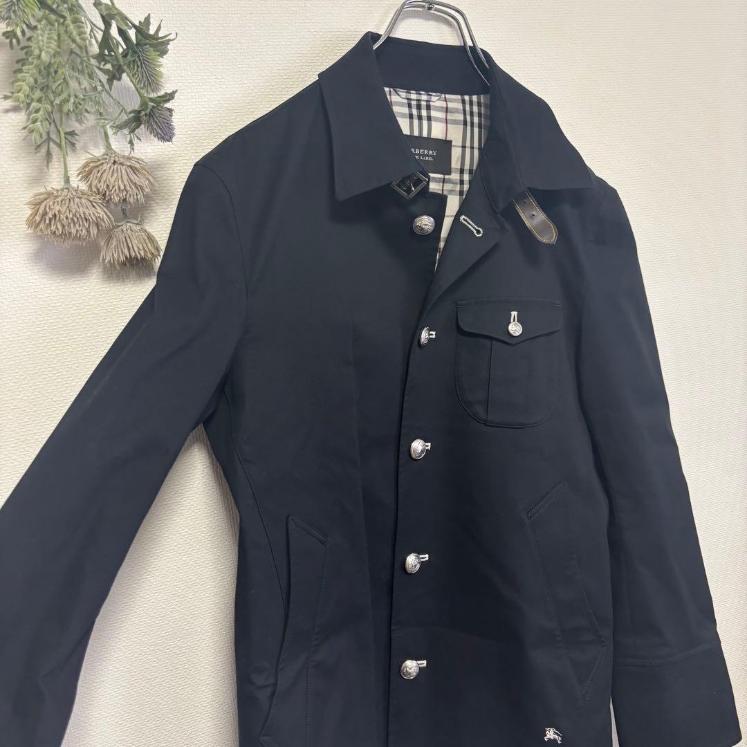 【バーバリーブラックレーベル】マリンコート 銀ボタン ホースロゴ《M》