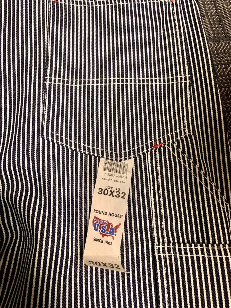 ROUND HOUSE ラウンドハウス オーバーオール ヒッコリー USA製