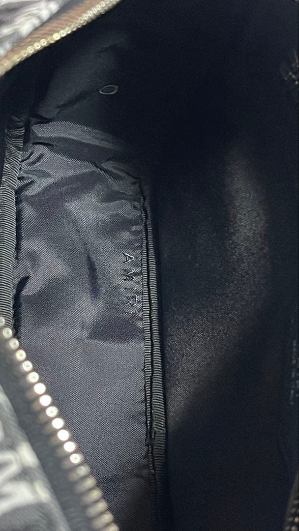AMIRI ワープ モノグラム キャンバス カメラ クロスボディバッグ