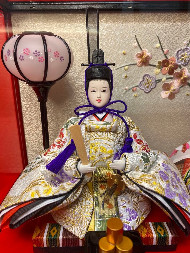 東京久月　雛人形アクリルケース入り親王飾り・間口約４１×奥行約２５×高さ約２８㎝