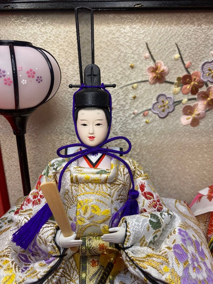 東京久月　雛人形アクリルケース入り親王飾り・間口約４１×奥行約２５×高さ約２８㎝