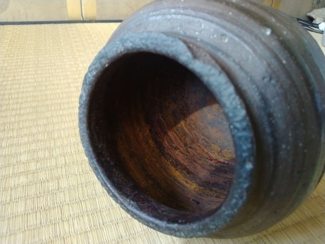 江戸時代前中期　武雄系唐津櫛目水指　壺　骨董　古美術　茶道具　花器　壺　古陶